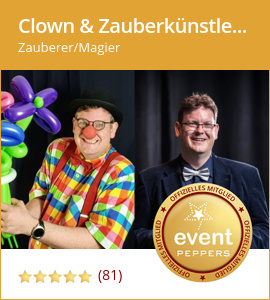 Clown & Zauberkünstler Benji Wiebe bei eventpeppers Show für Hochzeit